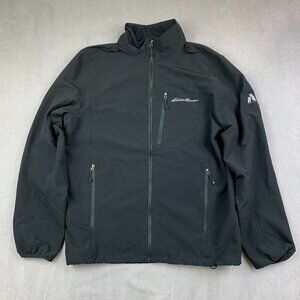 Eddie Bauer First Ascent Mens Sandstone Backbone Jacket Medium Black Full Zip